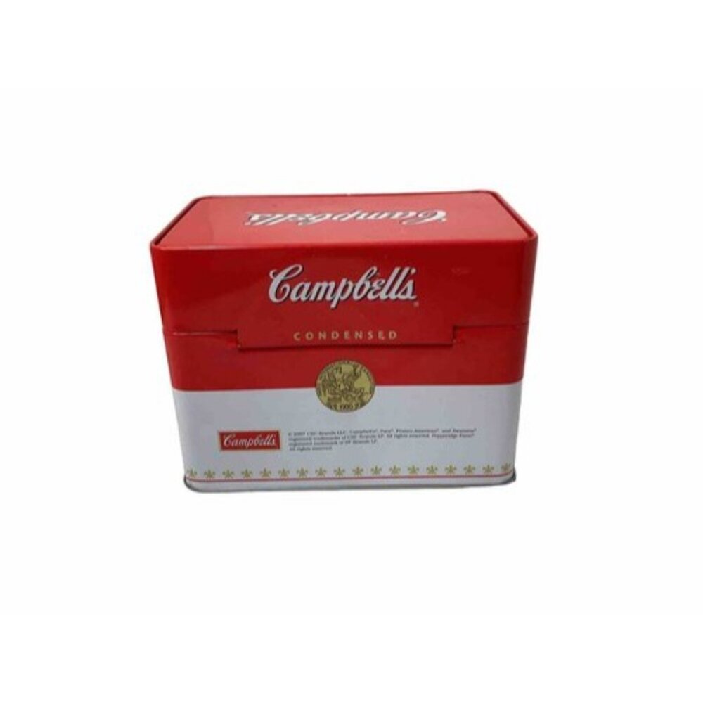 Campbell’s Soup Metal Recipe Box with 76 Recipe Cards and Dividers Sealed - Picture 2 of 5